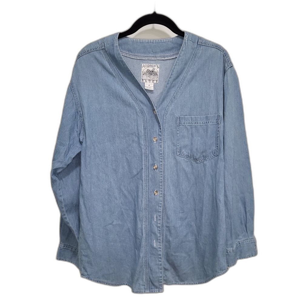 2/$30 Light Blue Chambray Button-Up Shirt